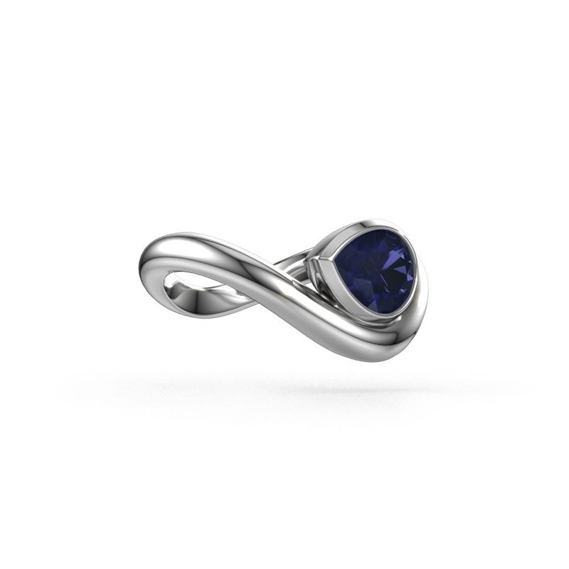 Ring Lena 585 white gold sapphire 8x6 mm