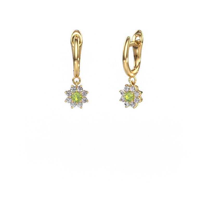 Drop earrings Camille 1 585 gold peridot 3 mm