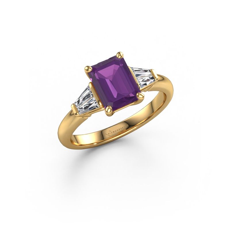 Anello di fidanzamento Kina EME 585 oro ametista 8x6 mm