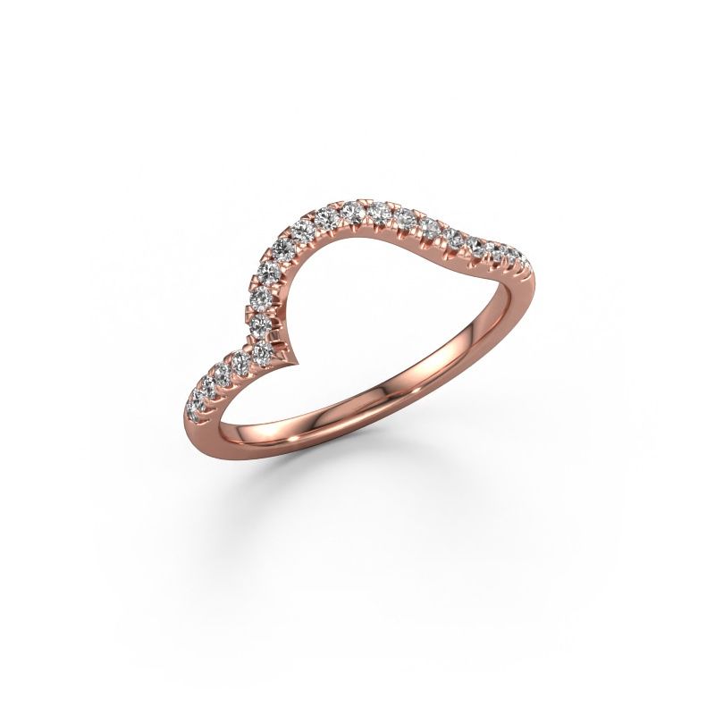 Stackable ring SR0633-3 585 rose gold diamond 0.22 crt