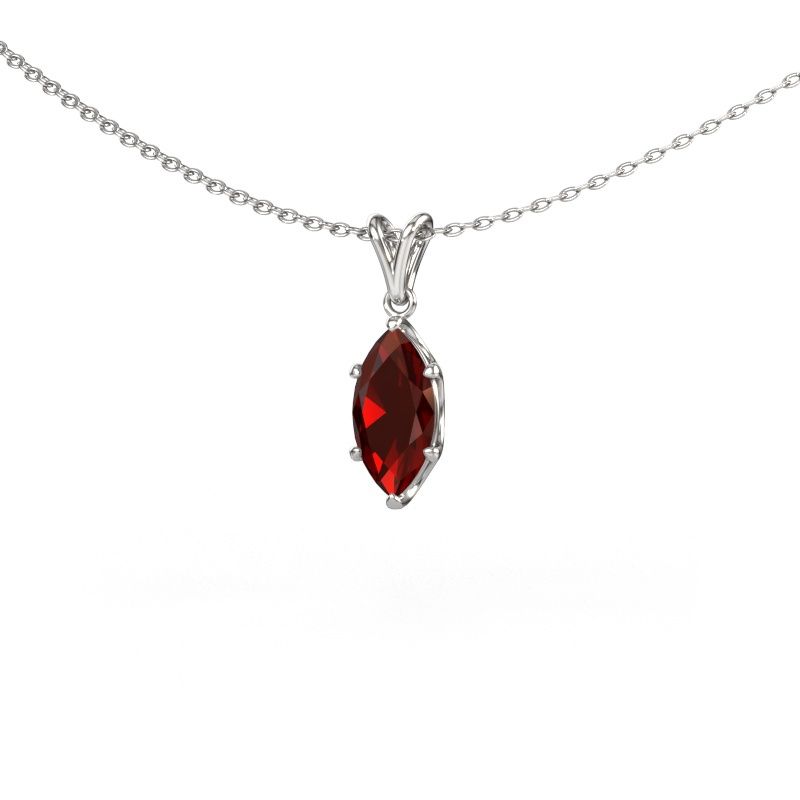 Pendant Sam MRQ 585 white gold garnet 10x5 mm