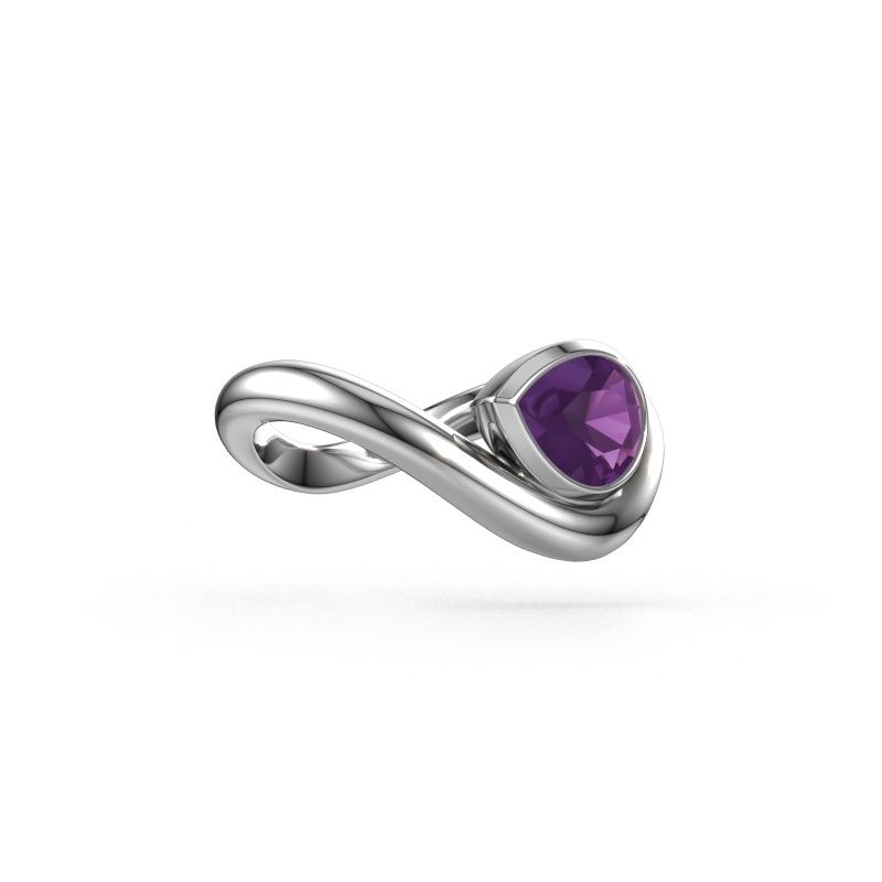 Ring Lena 950 platinum amethyst 8x6 mm