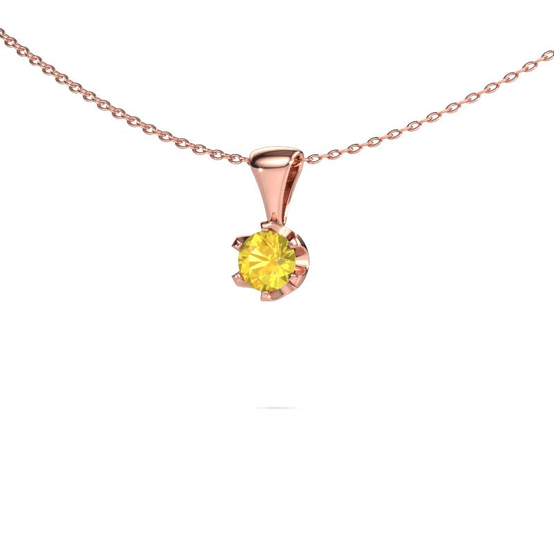 Ketting Fran 585 rosé goud gele saffier 5 mm