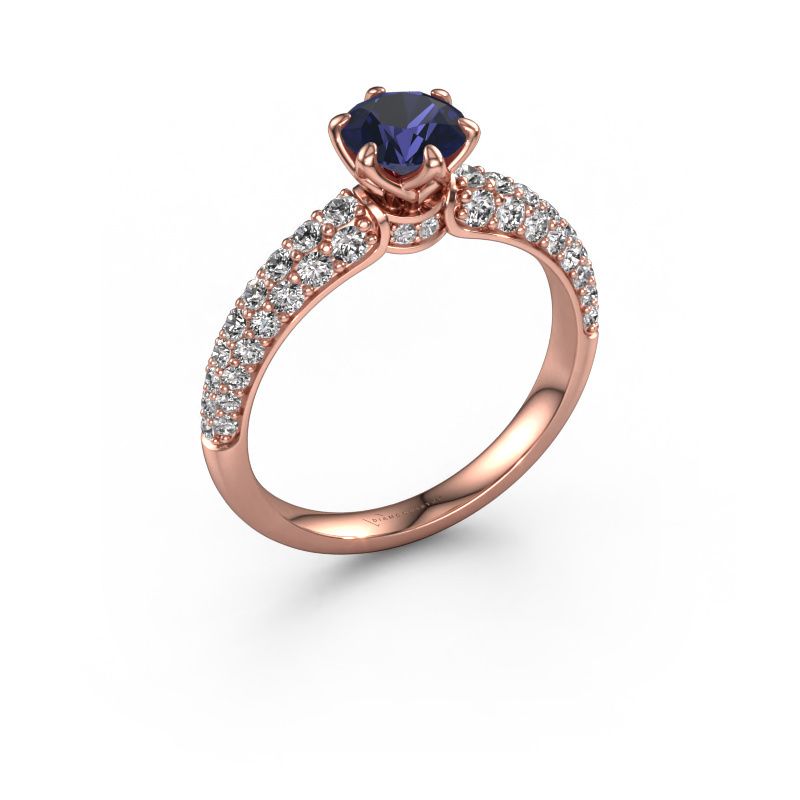 Verlobungsring Meryl 585 Roségold Saphir 5.7 mm