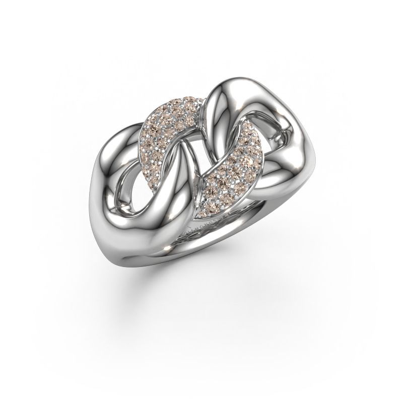 Ring Kylie 2 11mm 950 platinum brown diamond 0.269 crt