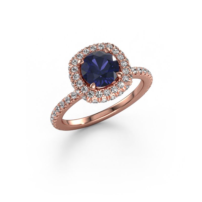 Bague de fiançailles Talitha RND 585 or rose saphir 6.5 mm