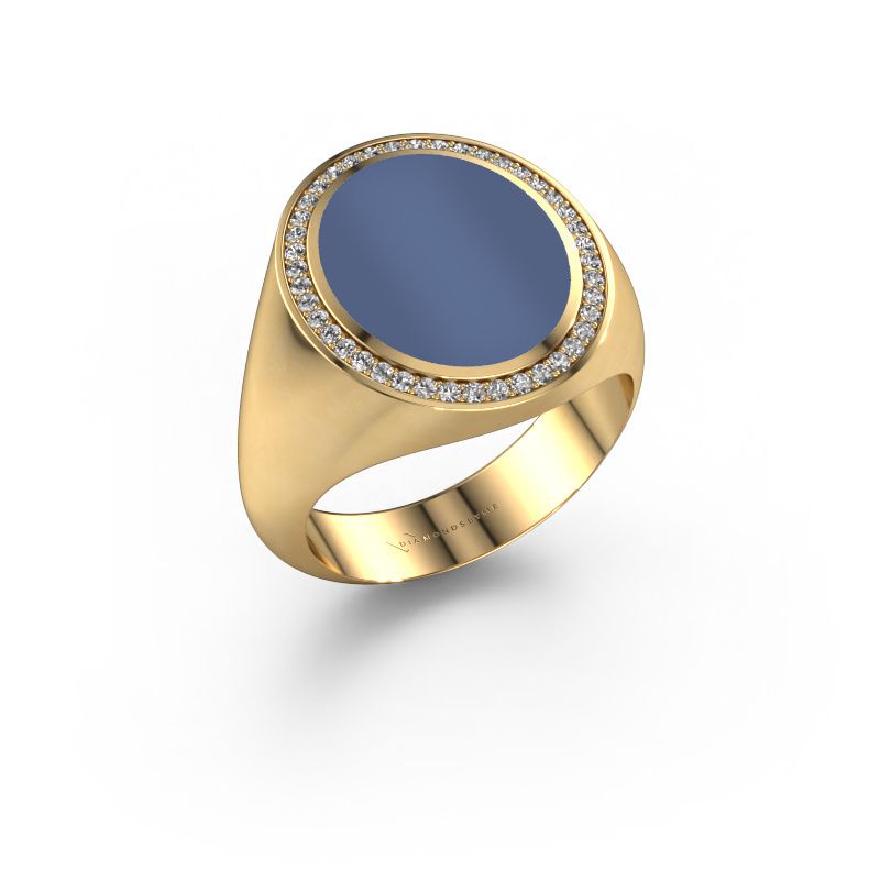 Siegelring Adam 4 585 Gold Blau Lagenstein 15x12 mm