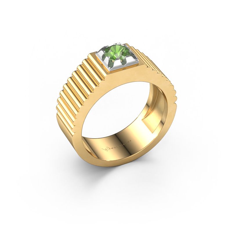 Pinky Ring Elias 585 Gold Turmalin grün 5 mm