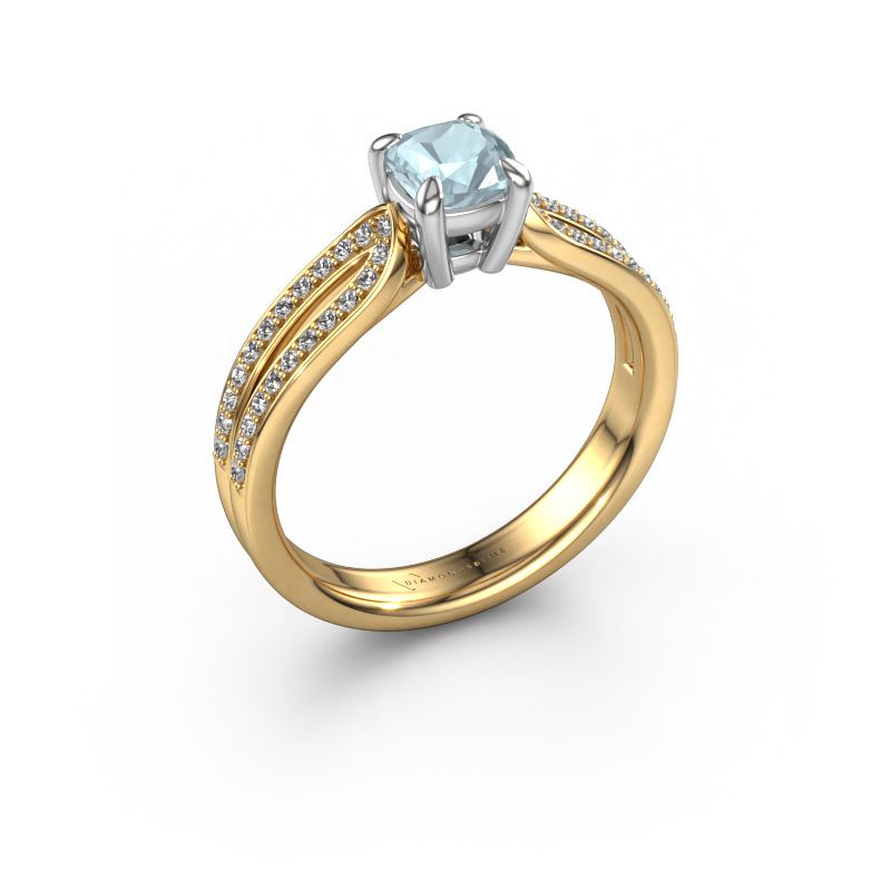 Engagement ring Antonia cus 2 585 gold aquamarine 5 mm