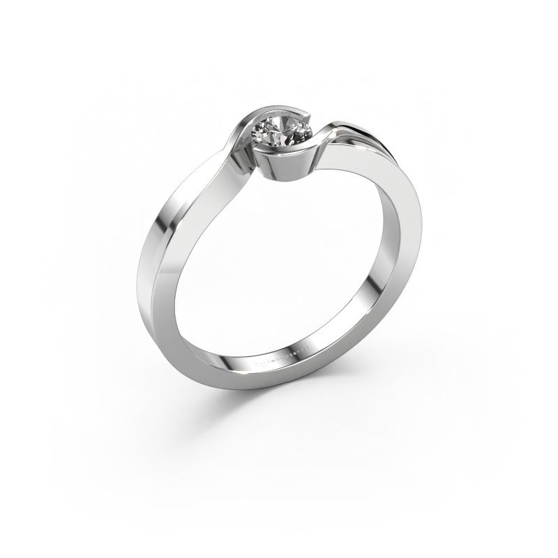 Bague Lola 585 or blanc diamant synthétique 0.25 crt