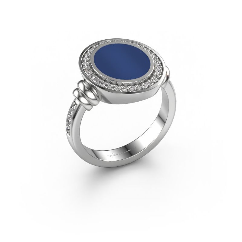 Zegelring Servie 2 950 platina lapis lazuli 12x10 mm