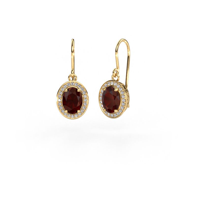 Drop earrings Latesha 585 gold garnet 7x5 mm