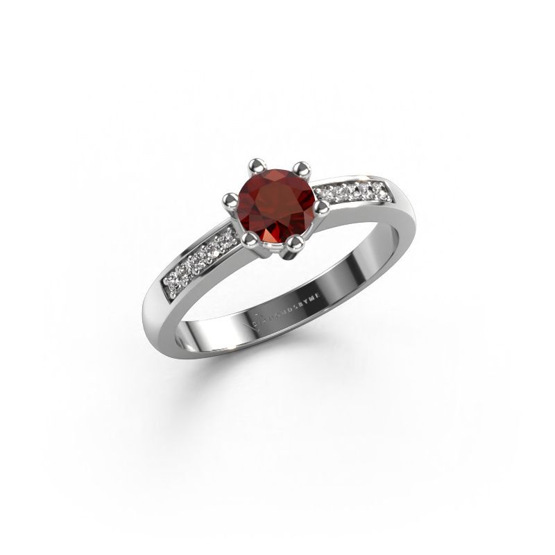 Verlobungsring Luna 2 950 Platin Granat 5 mm