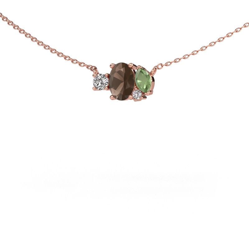 Anhänger Frauke OVL 585 Roségold Rauchquarz 7x5 mm