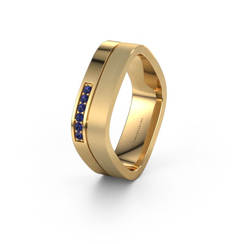 Wedding ring WH6030L16A 585 gold sapphire ±6 x 1.7 mm