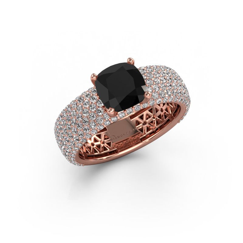 Engagement ring Darcy 585 rose gold black diamond 3.77 crt