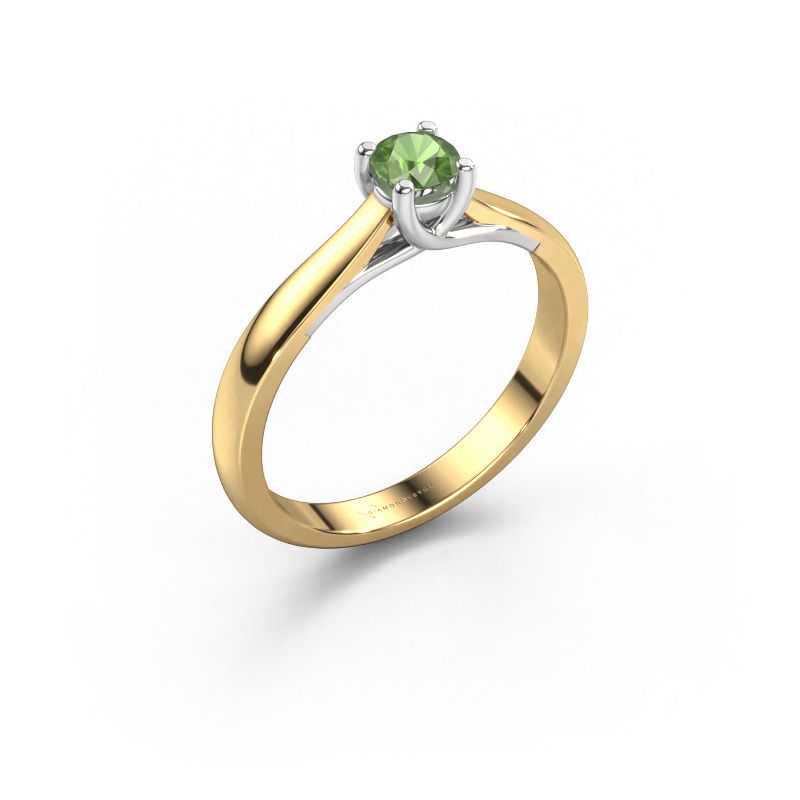 Verlobungsring Mia 1 585 Gold Turmalin grün 4 mm