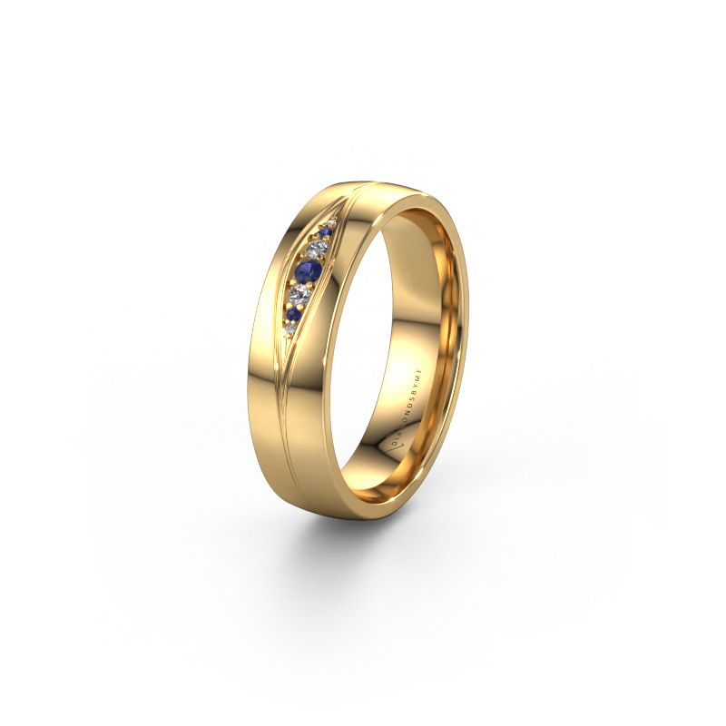 Wedding ring WH0133L25AP 585 gold sapphire ±5x1.7 mm