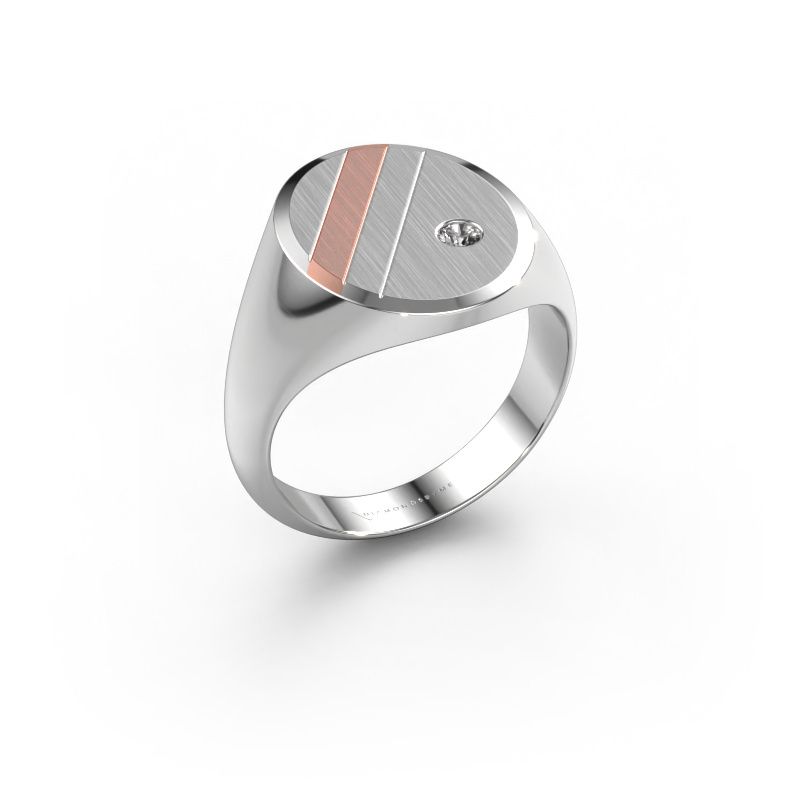 Chevalière Wesley 4 585 or blanc zircone 2.5 mm