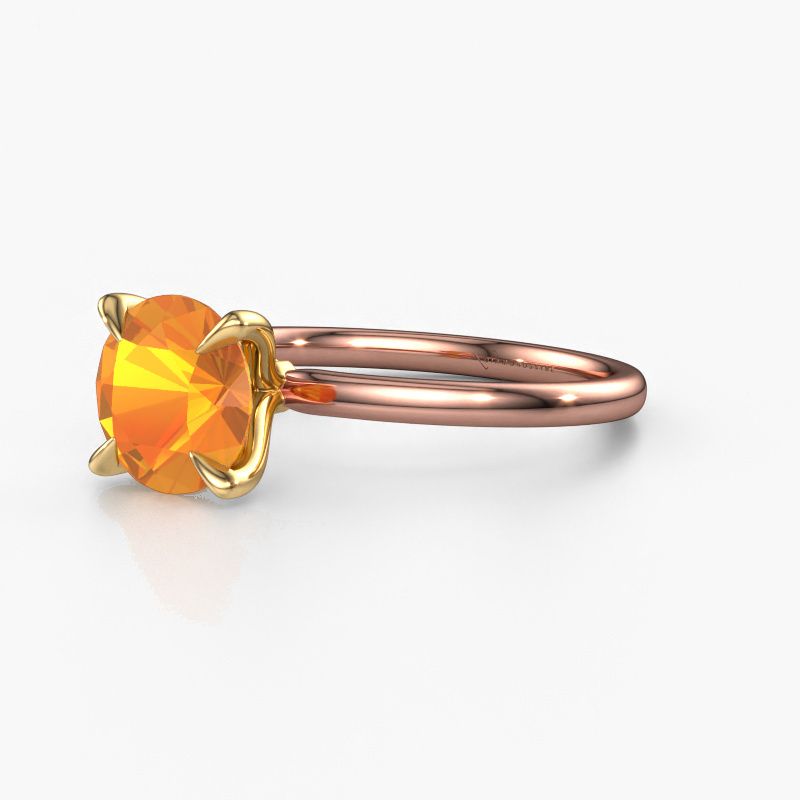 Image of Engagement Ring Crystal Rnd 1<br/>585 rose gold<br/>Citrin 8 mm