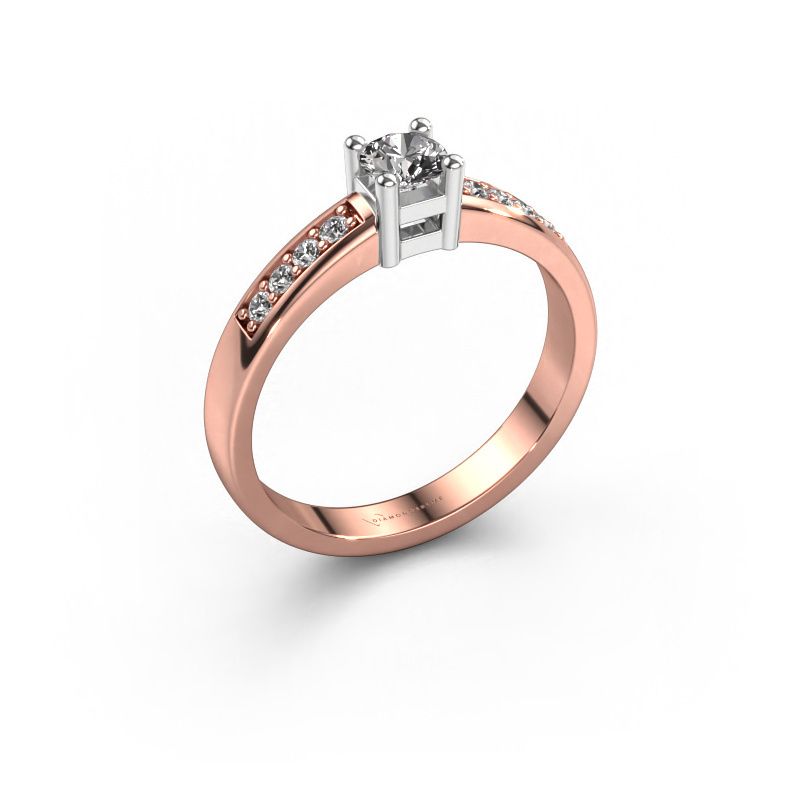 Bague de fiançailles Eline 2 585 or rose zircone 3.7 mm