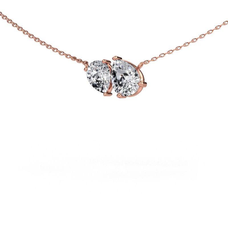 Pendant Toi et Moi PER PER 585 rose gold diamond 1.10 crt