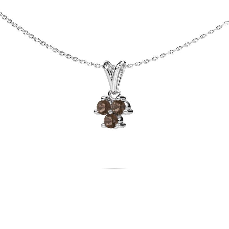 Pendant Shirlee 585 white gold smokey quartz 3 mm