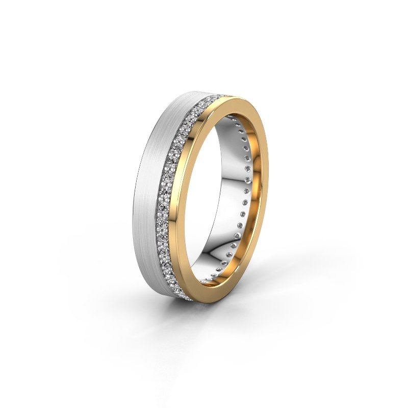 Afbeelding van Trouwring WH0303L15BPM 585 witgoud diamant 0.44 crt ±5x2 mm