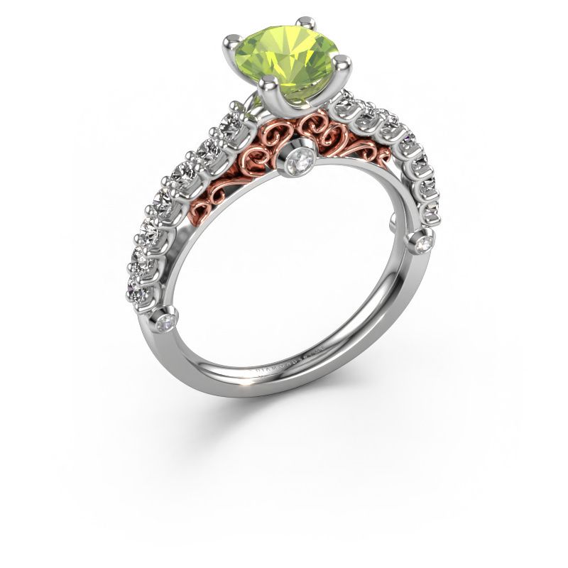 Verlobungsring Shaunda 585 Weißgold Peridot 6 mm