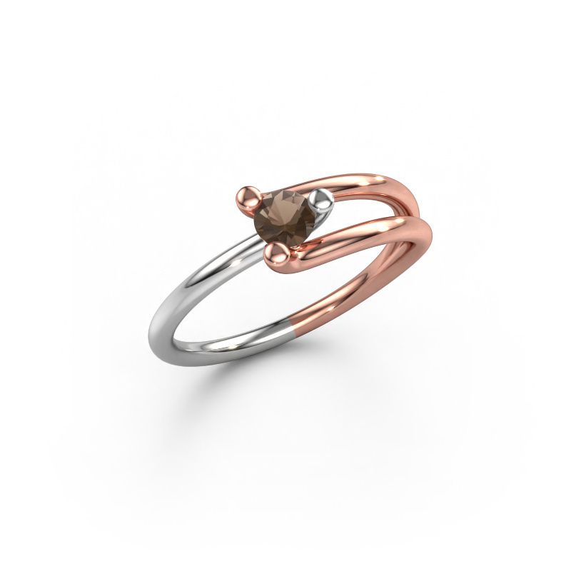 Bague Roosmarijn 585 or rose quartz fumé 3.7 mm
