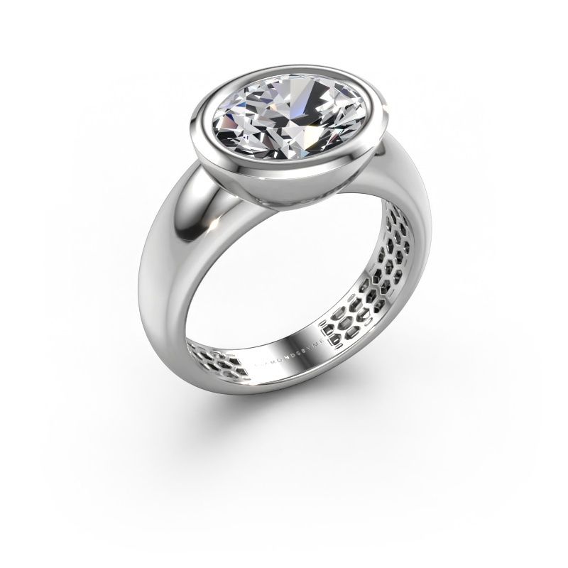 Bague Evelyne 585 or blanc diamant synthétique 2.70 crt