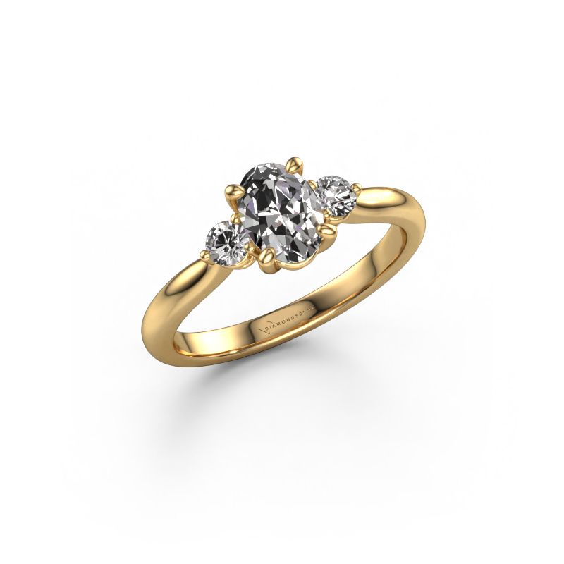 Engagement ring Lieselot OVL 585 gold zirconia 7x5 mm