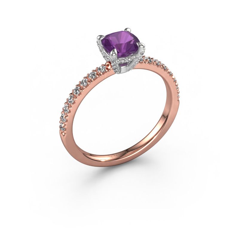 Verlobungsring Saskia 1 CUS 585 Roségold Amethyst 5.5 mm