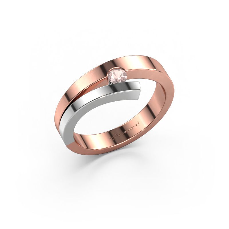Ring Rosario 585 rose gold morganite champagne 3 mm