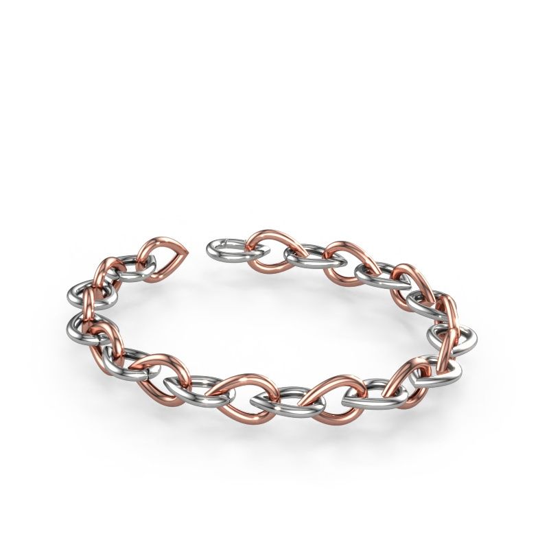 Schakel armband Tashina 12mm 585 witgoud