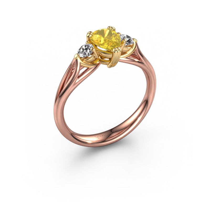Verlobungsring Amie per 585 Roségold Gelb Saphir 7x5 mm