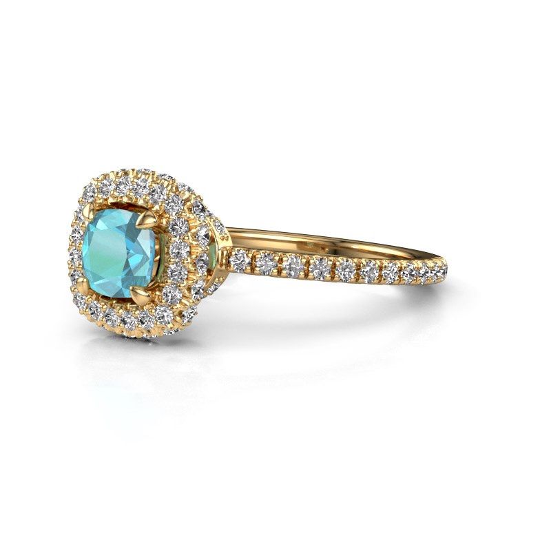 Image of Engagement ring Talitha CUS 585 gold blue topaz 5 mm