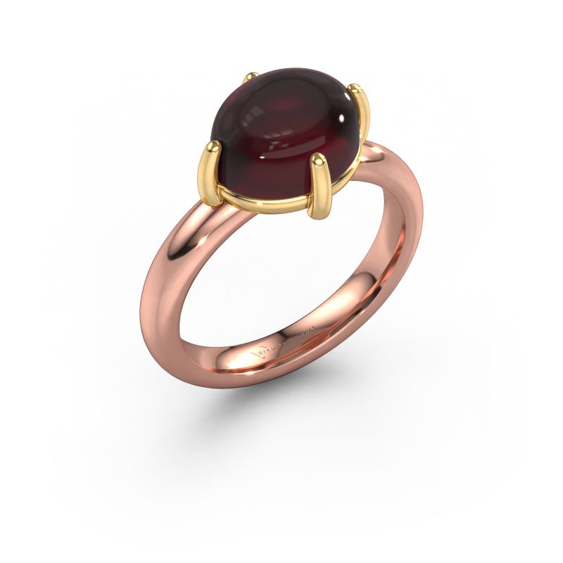 Bague Melodee 585 or rose grenat 10x8 mm
