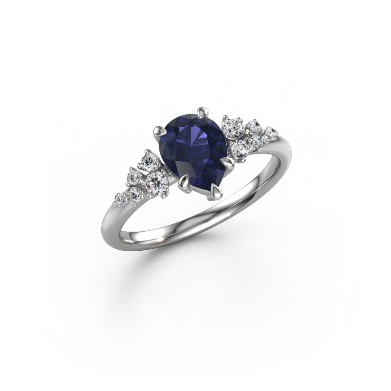 Engagement ring Royce PER 950 platinum sapphire 8x6 mm