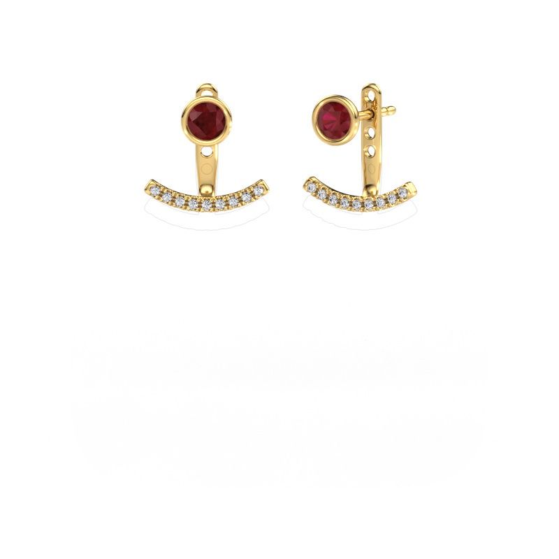 Earrings Rosetta 585 gold ruby 4 mm