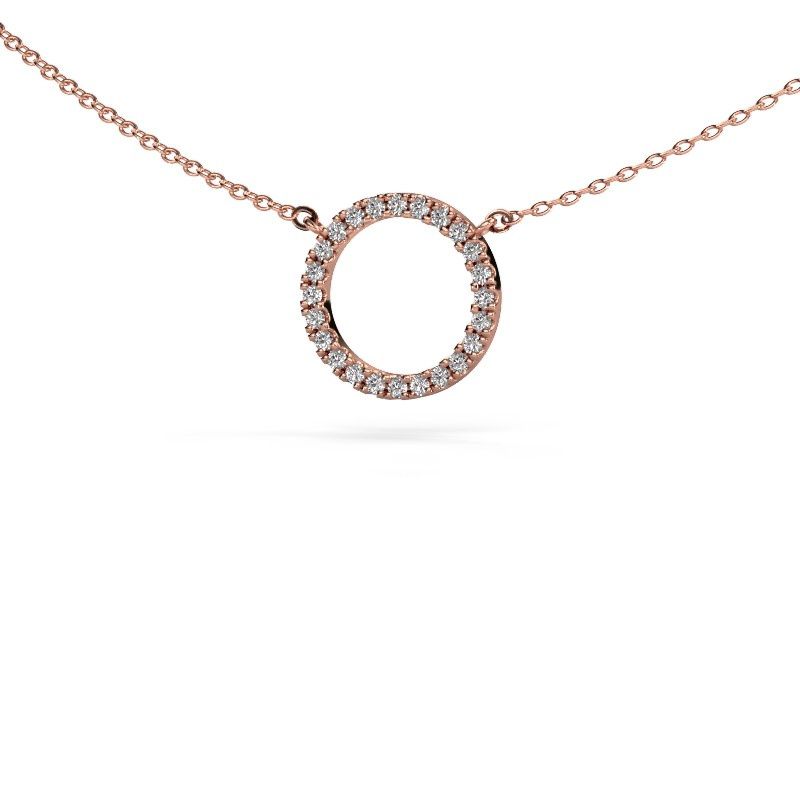 Pendant Circle 585 rose gold lab-grown diamond 0.18 crt