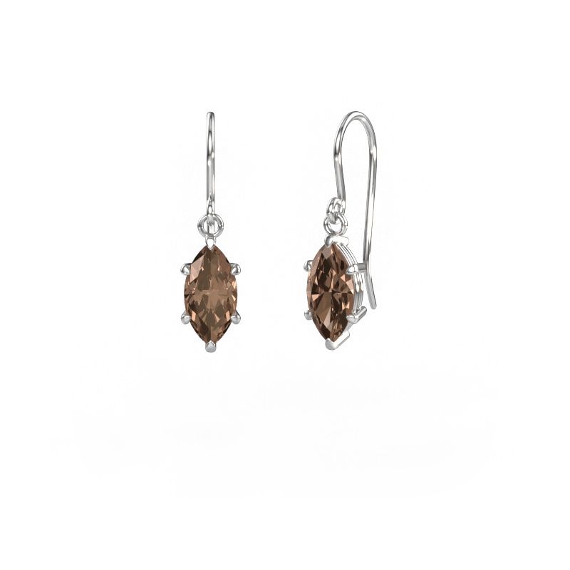 Pendants d'oreilles Laurie MRQ 1 585 or blanc diamant brun 2.00 crt
