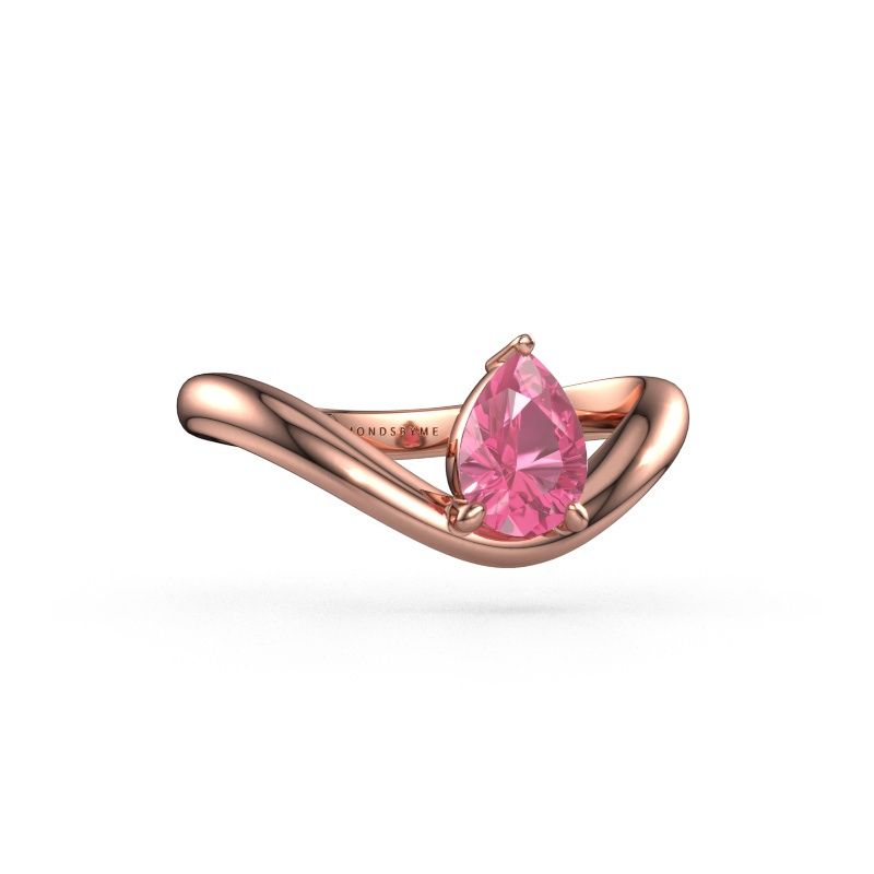 Engagement ring Femke PER 585 rose gold pink sapphire 7x5 mm