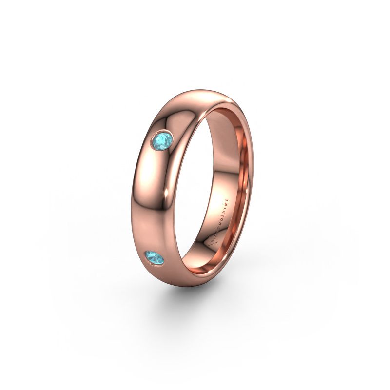 Wedding ring WH0104L35BP 585 rose gold blue topaz ±5x2 mm
