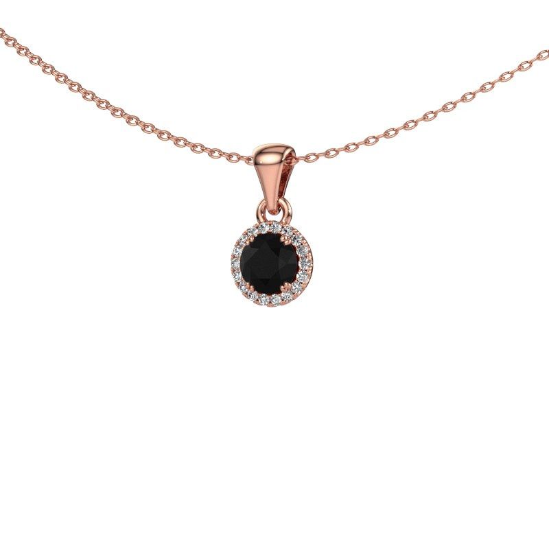 Pendant Seline rnd 585 rose gold black diamond 0.560 crt