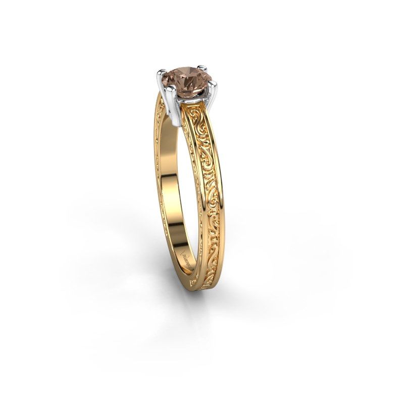 Afbeelding van Verlovingsring Claudette 1 585 goud bruine diamant 0.50 crt