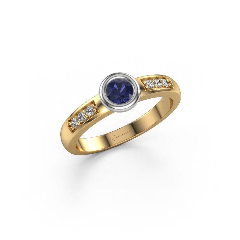 Bague de fiançailles Lieke 585 or jaune saphir 4 mm