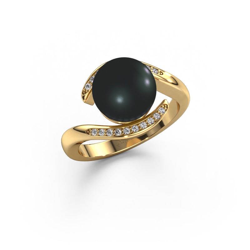 Ring Dedra 585 Gold Schwarz Perle 9 mm