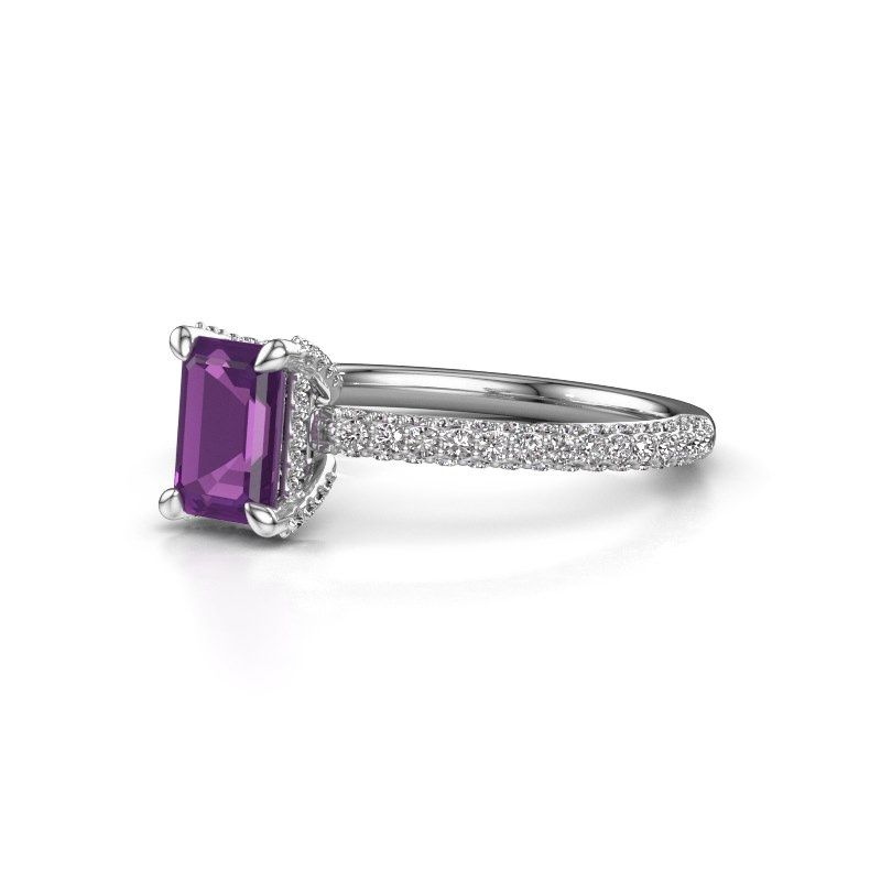 Image of Engagement ring saskia eme 2<br/>950 platinum<br/>Amethyst 6.5x4.5 mm
