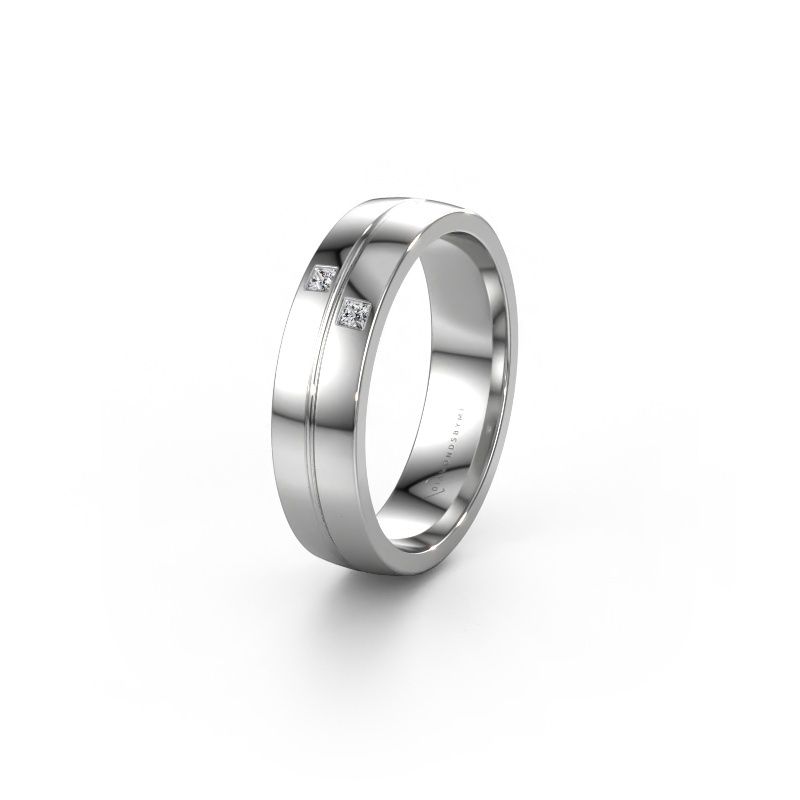 Trouwring WH0231L25BP 950 platina lab-grown diamant ±5 x 2 mm